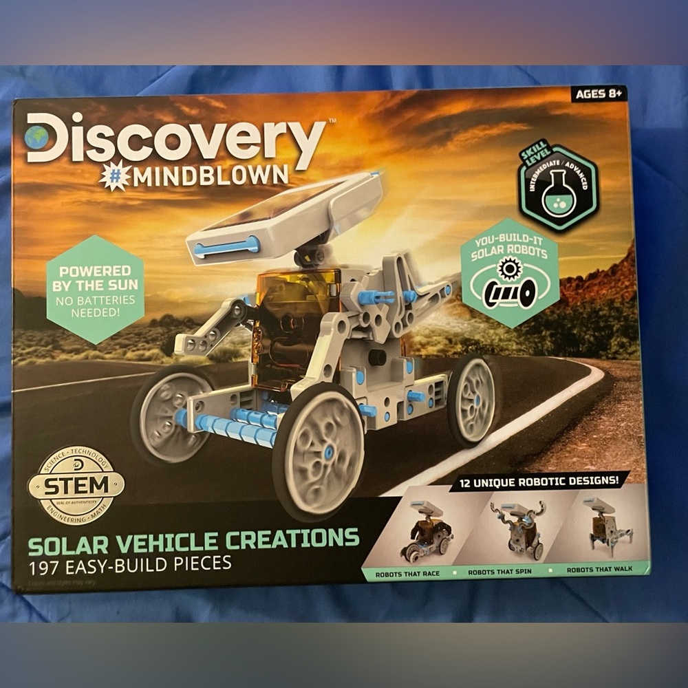 Discovery Toys- Solar Vehicle Creations Kit - Blue and Gray